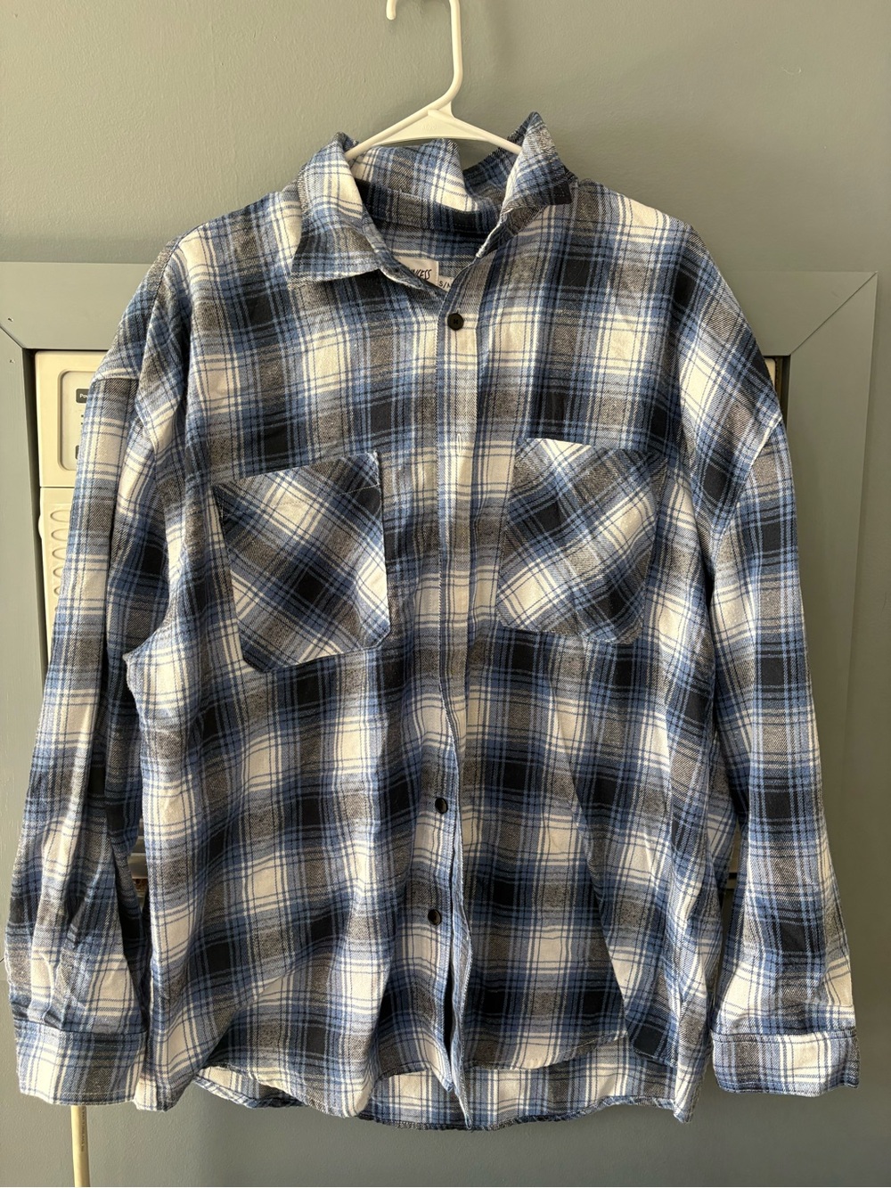 Princess Polly Blue and White Plaid Button-Down Shirt